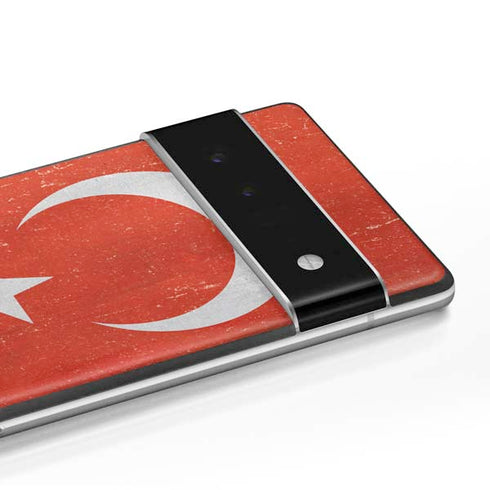 Turkish Flag Distressed Google Pixel 6 Skin